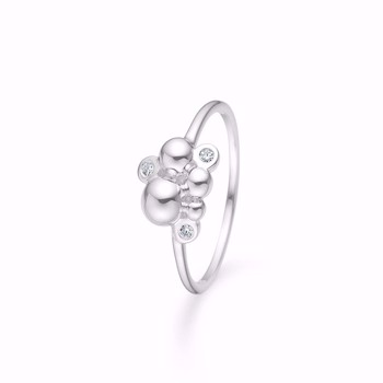 Sophia fingerring i sterling sølv med kugler og glitrende zirkonia